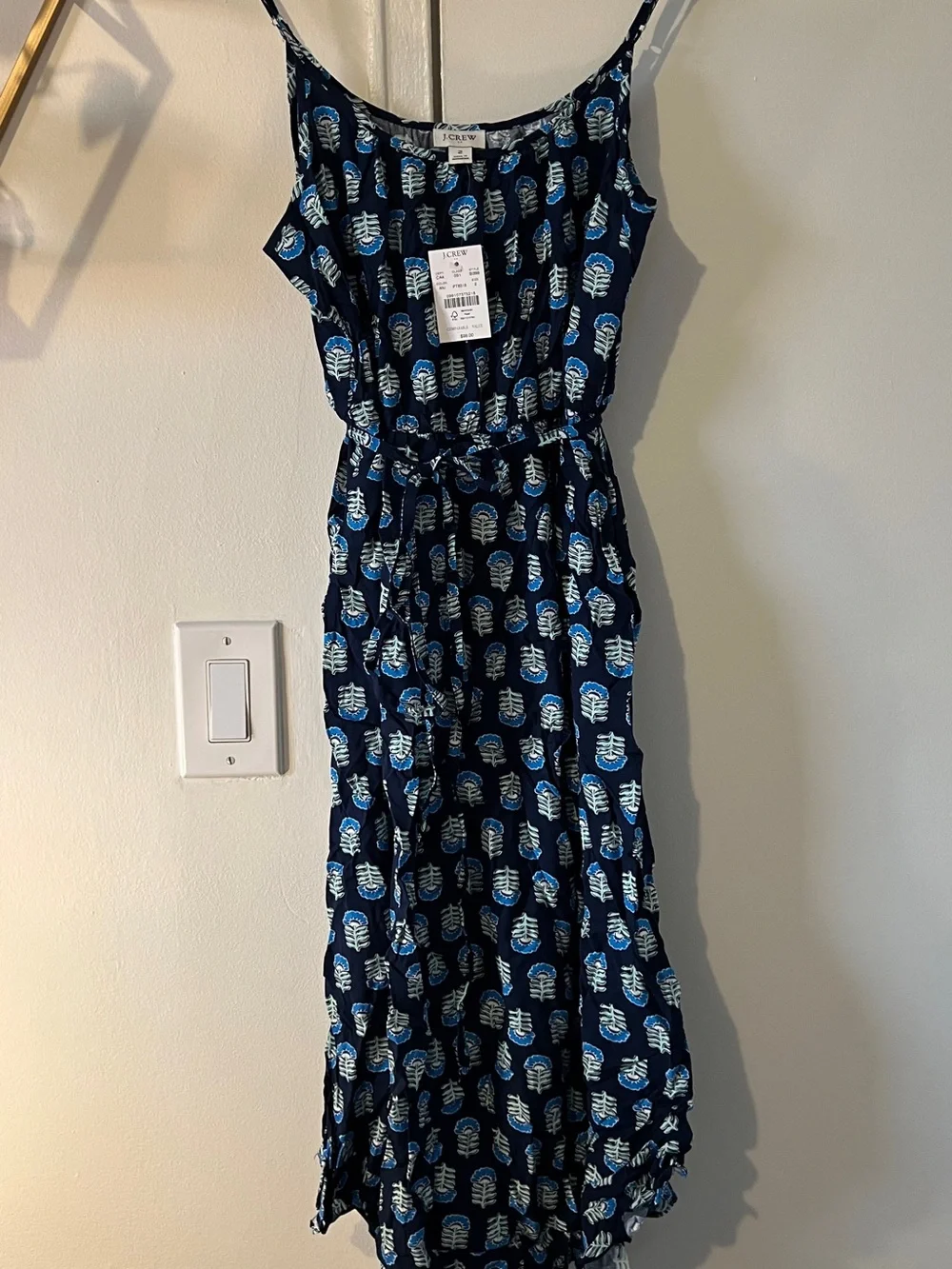 J.Crew Navy Print Midi Sundress — NWT size 2